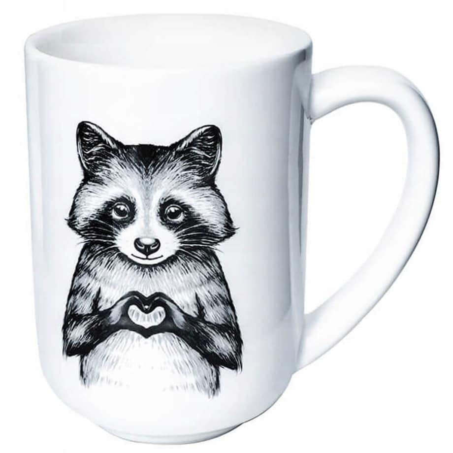 Porcelanowy kubek z uchwytem SZOP I LENIWIEC do kawy herbaty czekolady 400ml - prezent upominek dla kobiety faceta babci dziadka mamy taty dziewczyny chłopaka