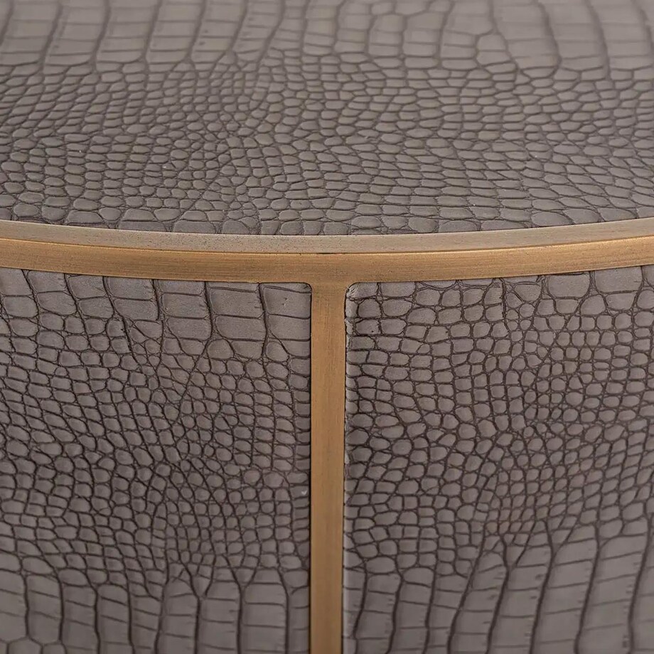 Okrągły stolik kawowy Classio 7532 Richmond Interiors teksturowany elegancki brązowy