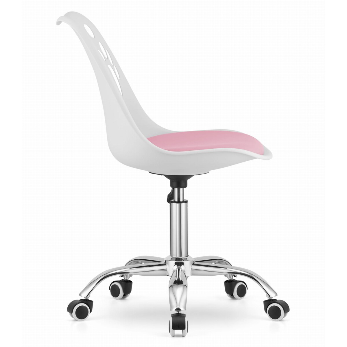 Krzesło Do Jadalni Kuchni Salonu Obrotowe Print - Biało-Różowe