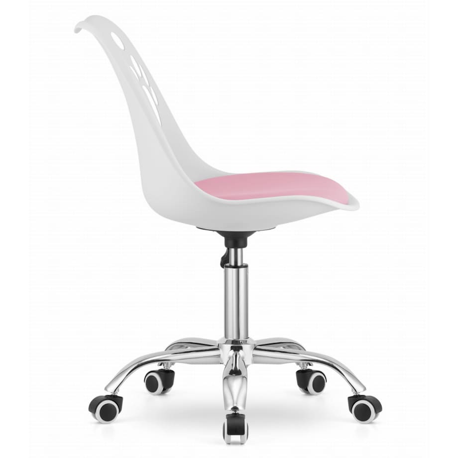 Krzesło Do Jadalni Kuchni Salonu Obrotowe Print - Biało-Różowe