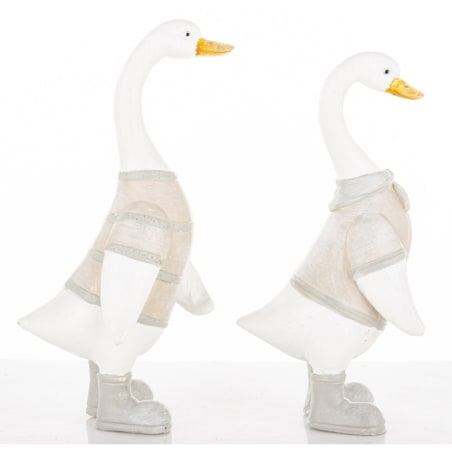 Dekoracja - 2 szt. białe gąski 15x6x8 cm GOOSE-2 w koszulkach