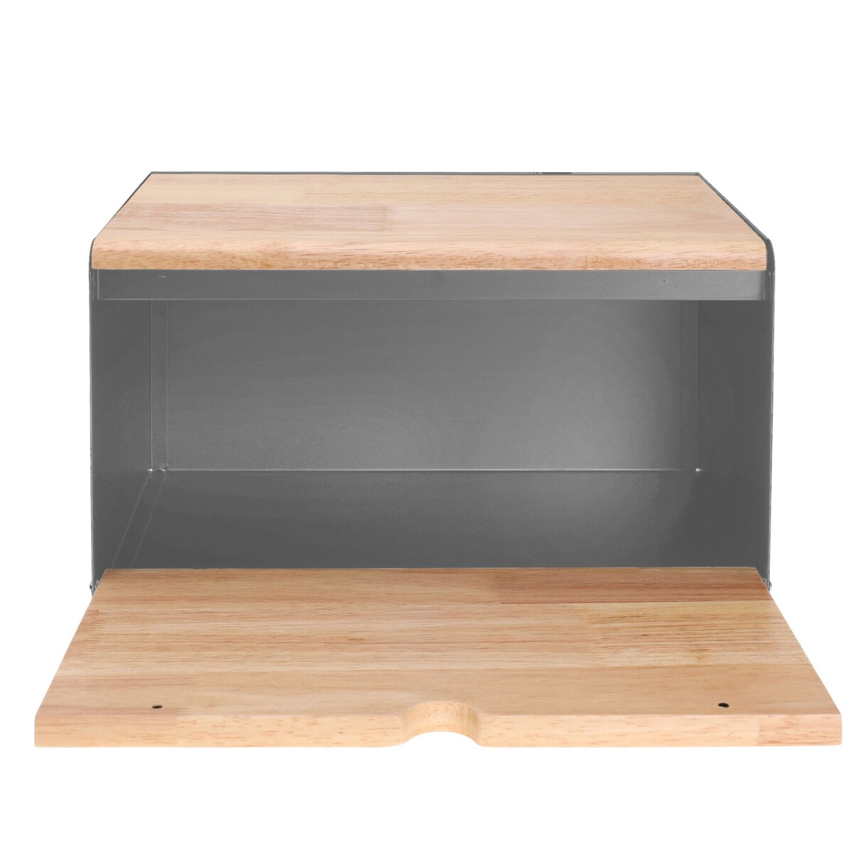 Chlebak stalowo-drewniany pojemnik na chleb pieczywo szary KLAUSBERG