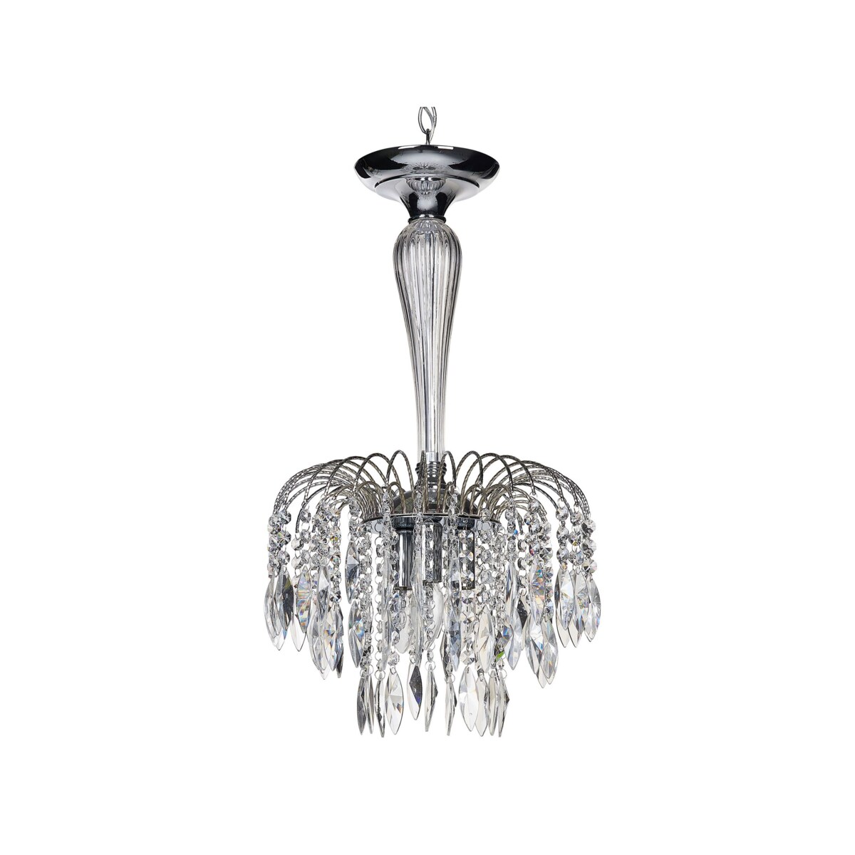 Żyrandol metalowy srebrny ORARA