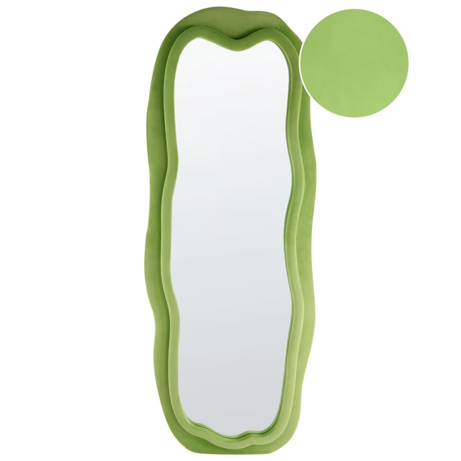 Lustro ścienne BEAUNE 56 cm 160 cm Welur Zielony