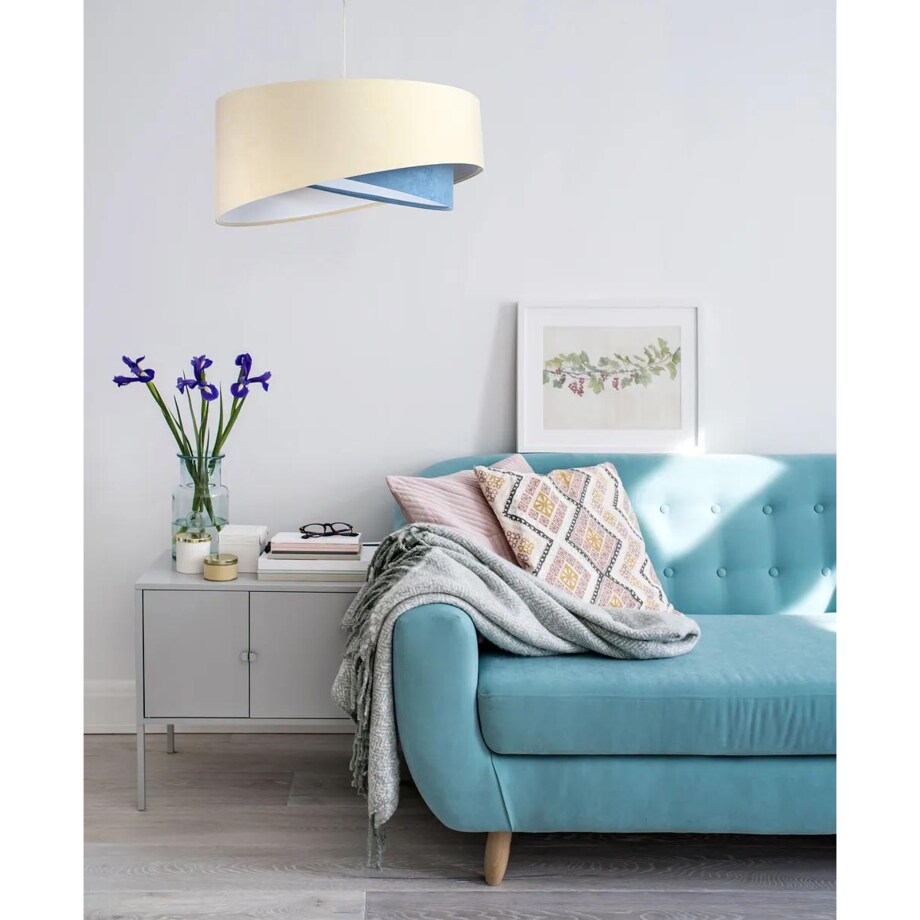 Lampa wisząca BEIGE beżowa/niebieska/biała
