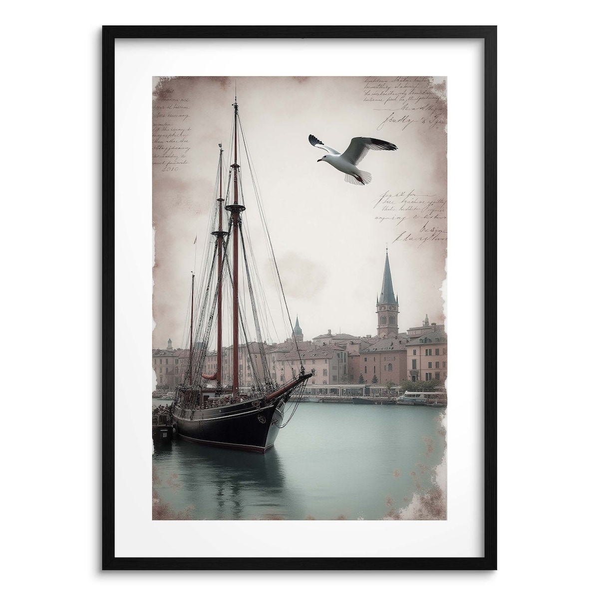 Plakat na ścianę do salonu Obraz ścienny Retro dekoracja w ramie 50x70