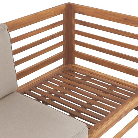 Sofa ogrodowa dla 3 osób TRANI Modułowy Certyfikowane drewno akacjowe Jasnobrązowy