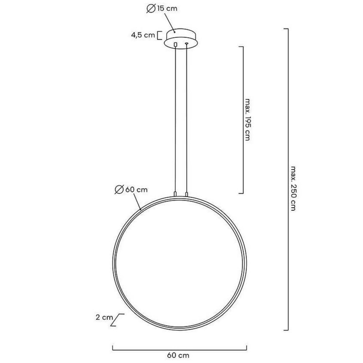 Wisząca lampa do salonu Circulo MSE010100372 Moosee LED 34W 3000K okrąg czarny