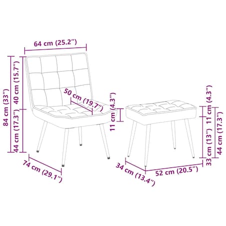 vidaXL Fotel z podnóżkiem, jasnoszary, obity aksamitem