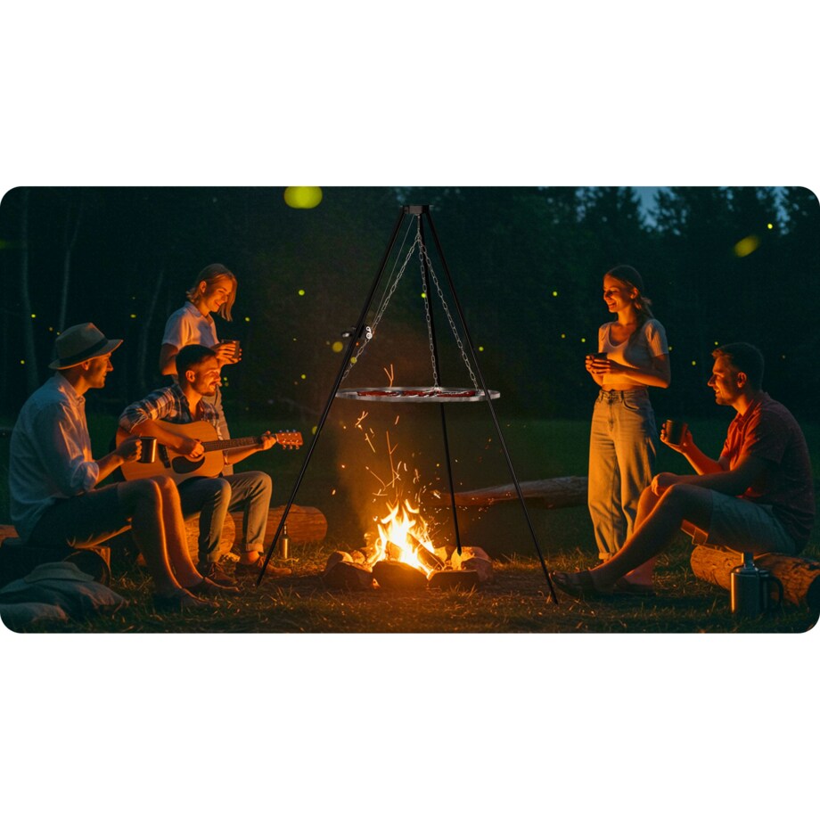 Palenisko ogrodowe grill na ognisko 80cm ruszt stalowy trójnóg Berdsen BD-884