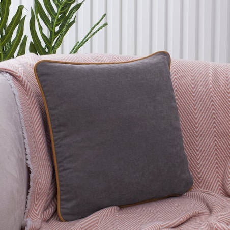 Poszewka dekoracyjna 40x40 szara, z lamówką