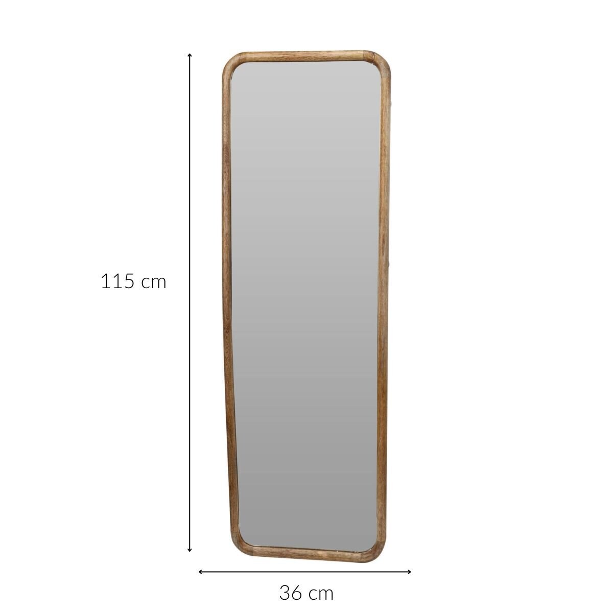 Duże lustro ścienne w drewnianej ramie, 36 x 2,5 x 115 cm