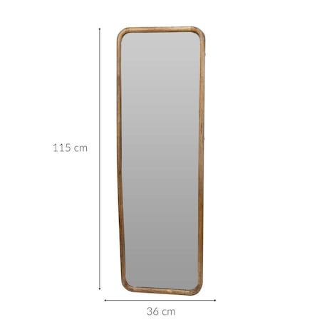 Duże lustro ścienne w drewnianej ramie, 36 x 2,5 x 115 cm