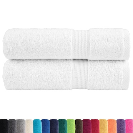 vidaXL Ręczniki premium, SOLUND, 2 szt., białe, 100x150 cm, 600 g/m²