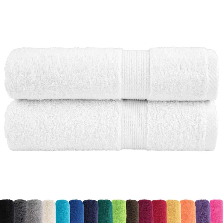 vidaXL Ręczniki premium, SOLUND, 2 szt., białe, 100x150 cm, 600 g/m²