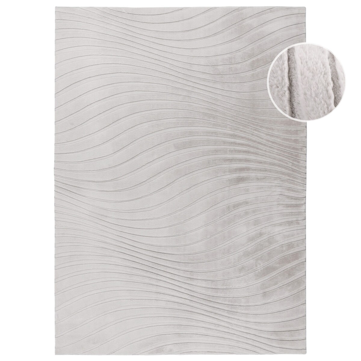 Dywan nowoczesny 3D, miękki Waving 5030 Jasnoszary/Taupe 200x290