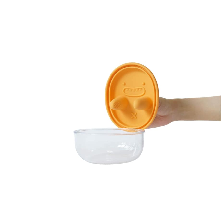 MONCHI FINGER SNACK BOWL innowacyjny pojemnik na przekąski, Tangerine Orange
