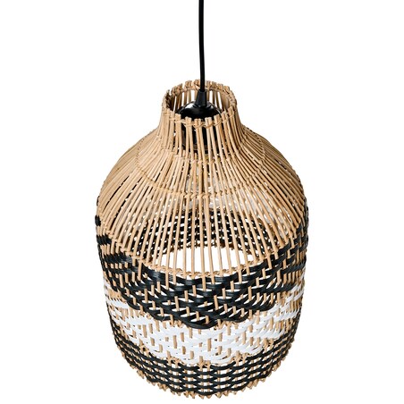 Lampa wisząca TURABO Rattan Czarny/ biały
