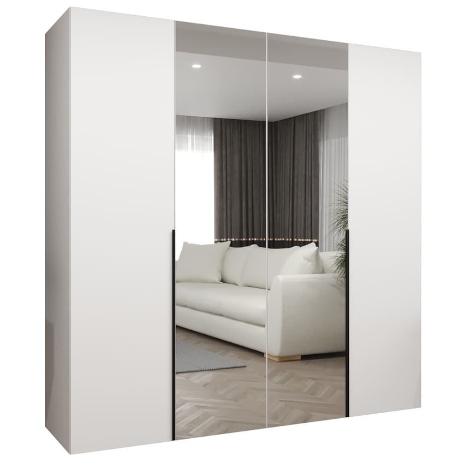 Szafa uchylna otwierana ALICANTE 2 200 wys. 202 cm Biały + u. Czarny