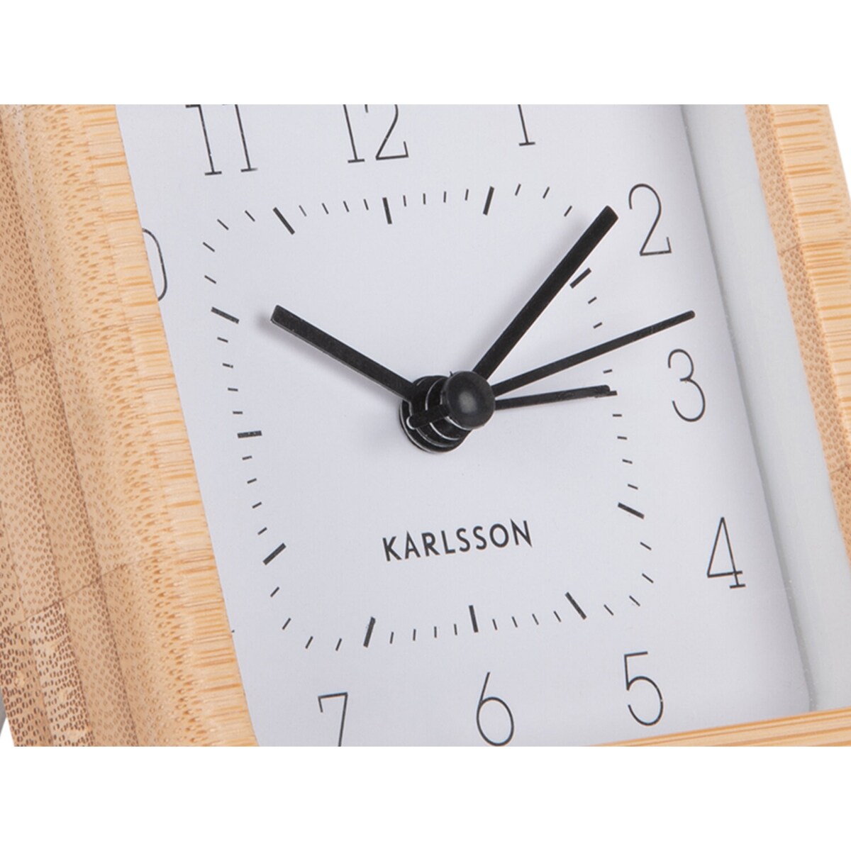 Budzik z bambusową obudową NEAT, 9 x 9 cm