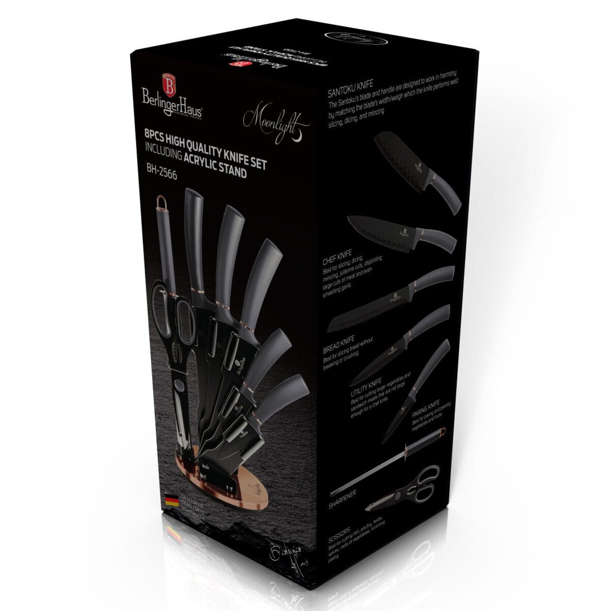 Zestaw noży 8 elementów komplet noże BERLINGER HAUS Moonlight