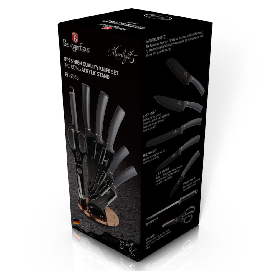 Zestaw noży 8 elementów komplet noże BERLINGER HAUS Moonlight