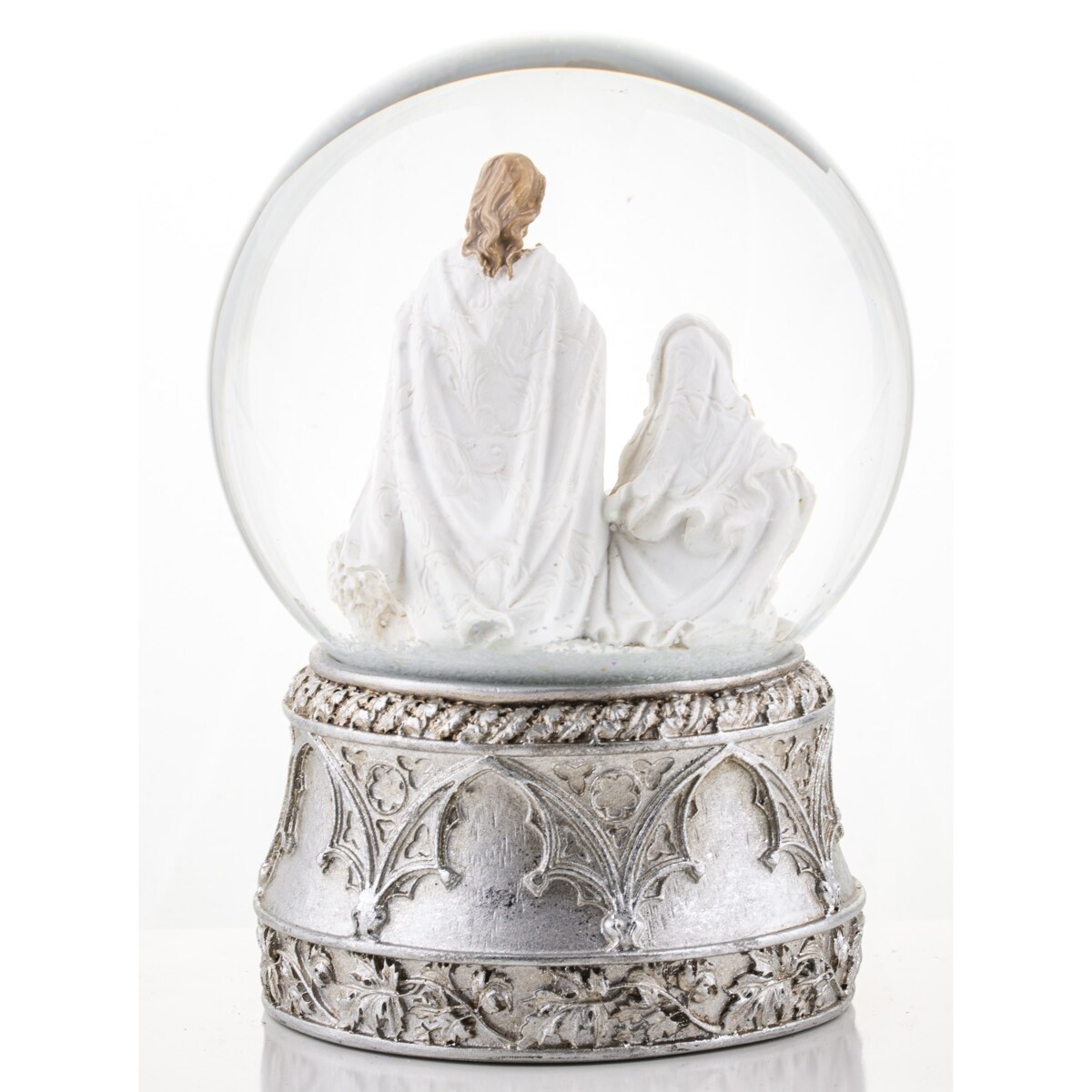 Szklana kula 17x11x11 cm BEBOLITO srebrna dekoracja