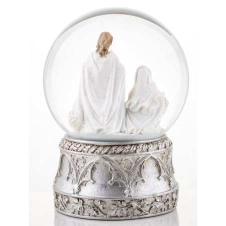 Szklana kula 17x11x11 cm BEBOLITO srebrna dekoracja