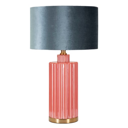 Lampa stołowa Helene Tower, kolor czerwony i niebieski, szkło, żelazo i tkanina, 40 x 40 x 70 cm, 1 x E27, do salonu i sypialni, Mauro Ferretti