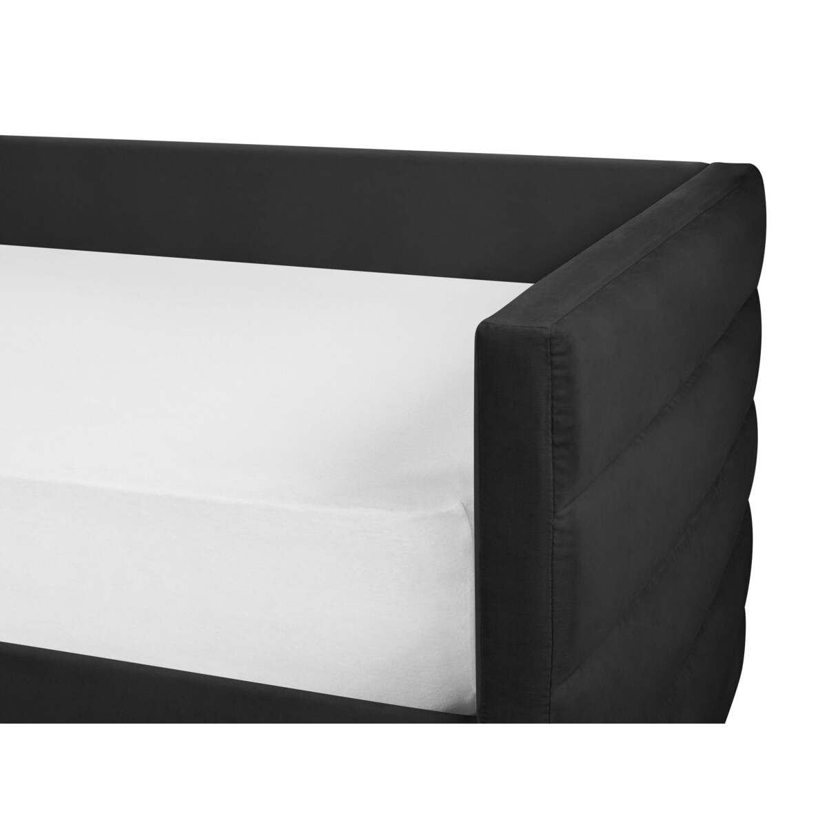 Łóżko dzienne welurowe 90 x 200 cm czarne MARRAY