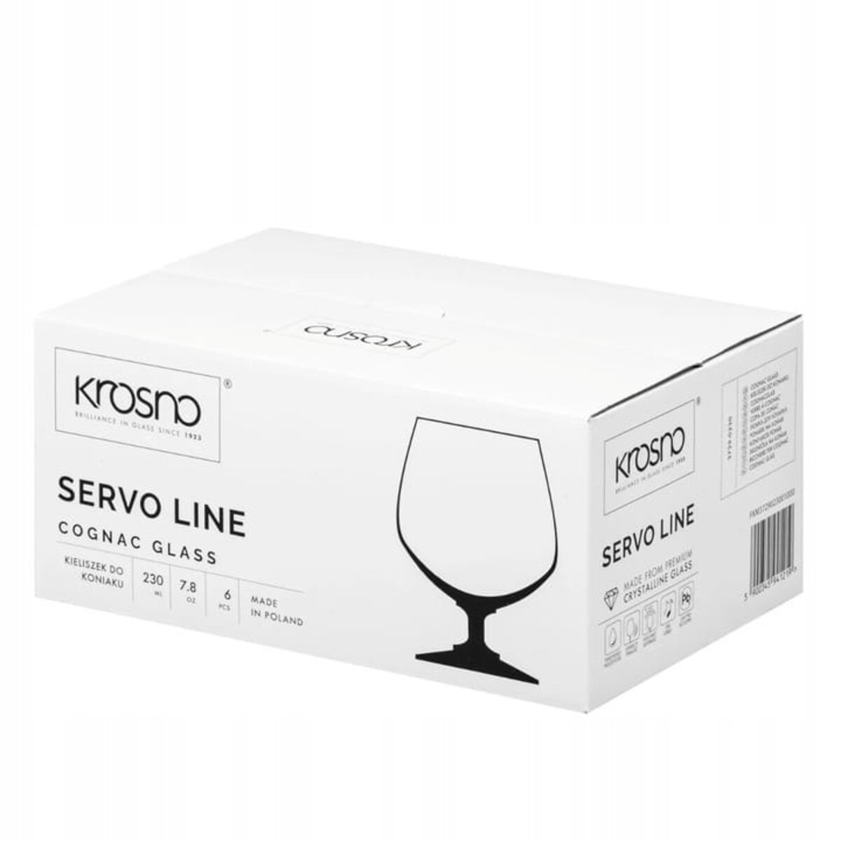 Kieliszki KROSNO Servo Line do koniaku brandy 6szt 230ml koniakówki