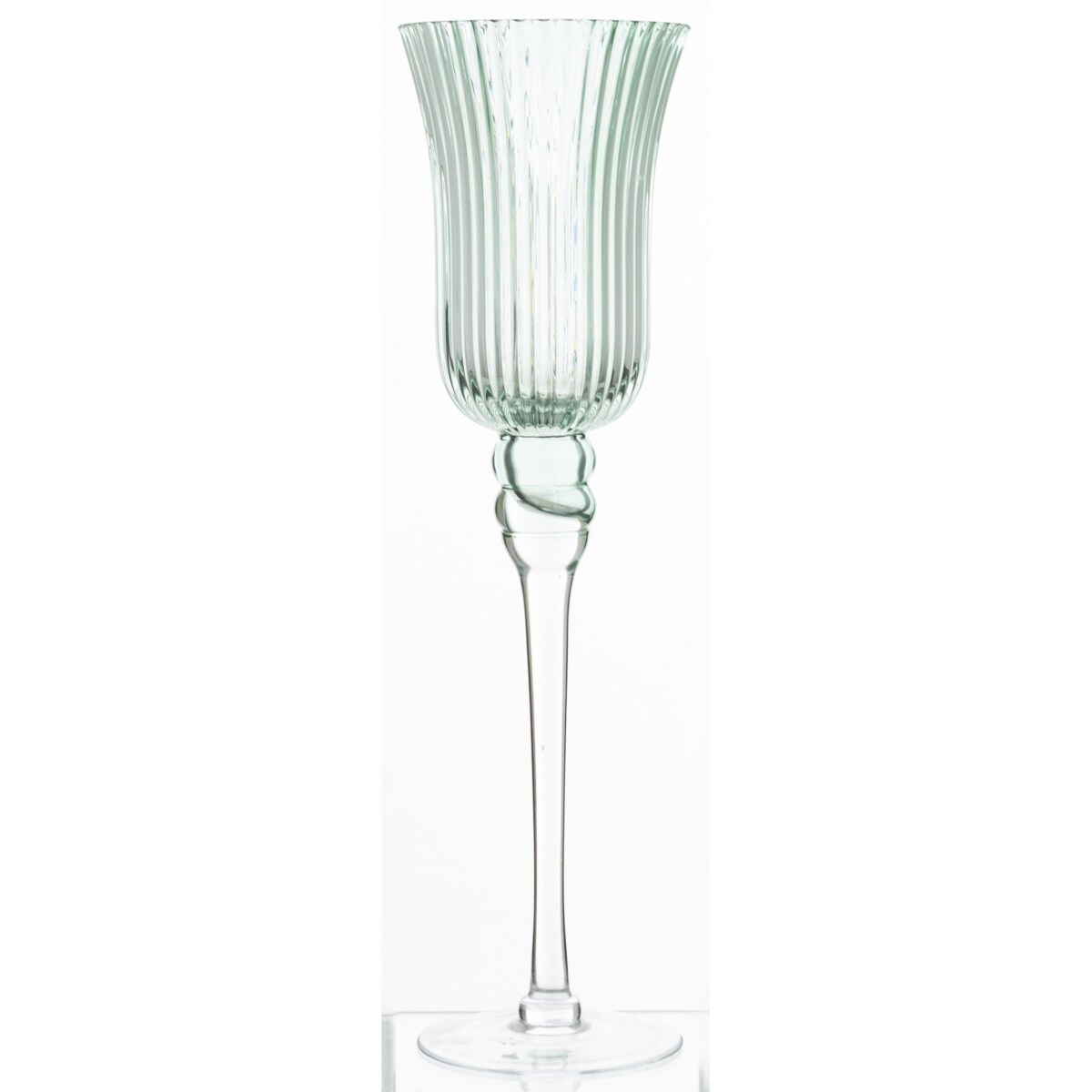 Świecznik szklany 40x11,5x11,5 cm FLOS zielony