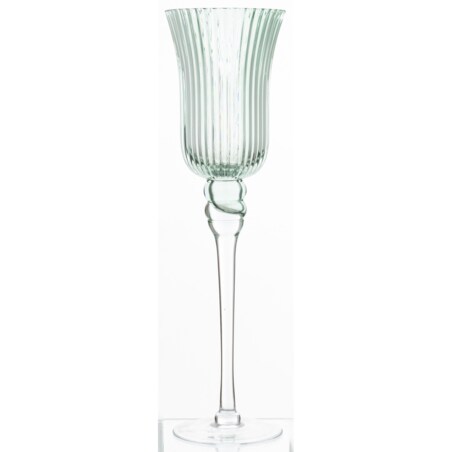Świecznik szklany 40x11,5x11,5 cm FLOS zielony