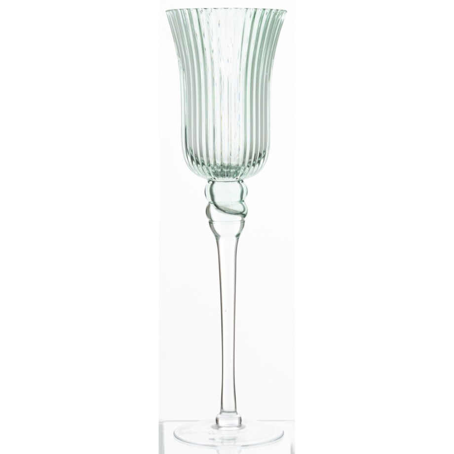 Świecznik szklany 40x11,5x11,5 cm FLOS zielony