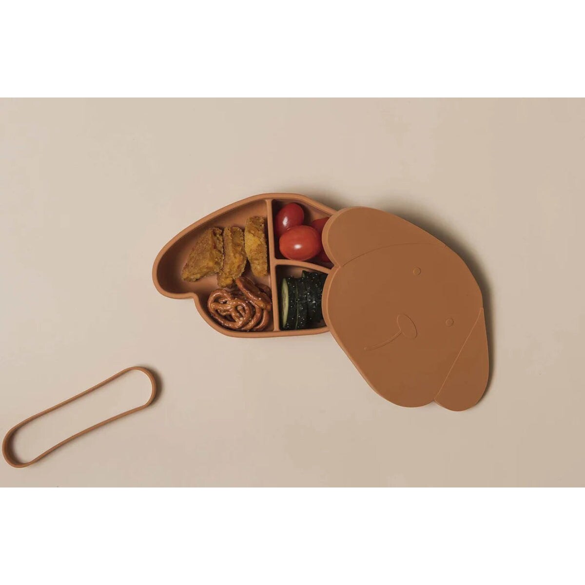 THE COTTON CLOUD silikonowy lunch box dla dzieci, Dog/Honey