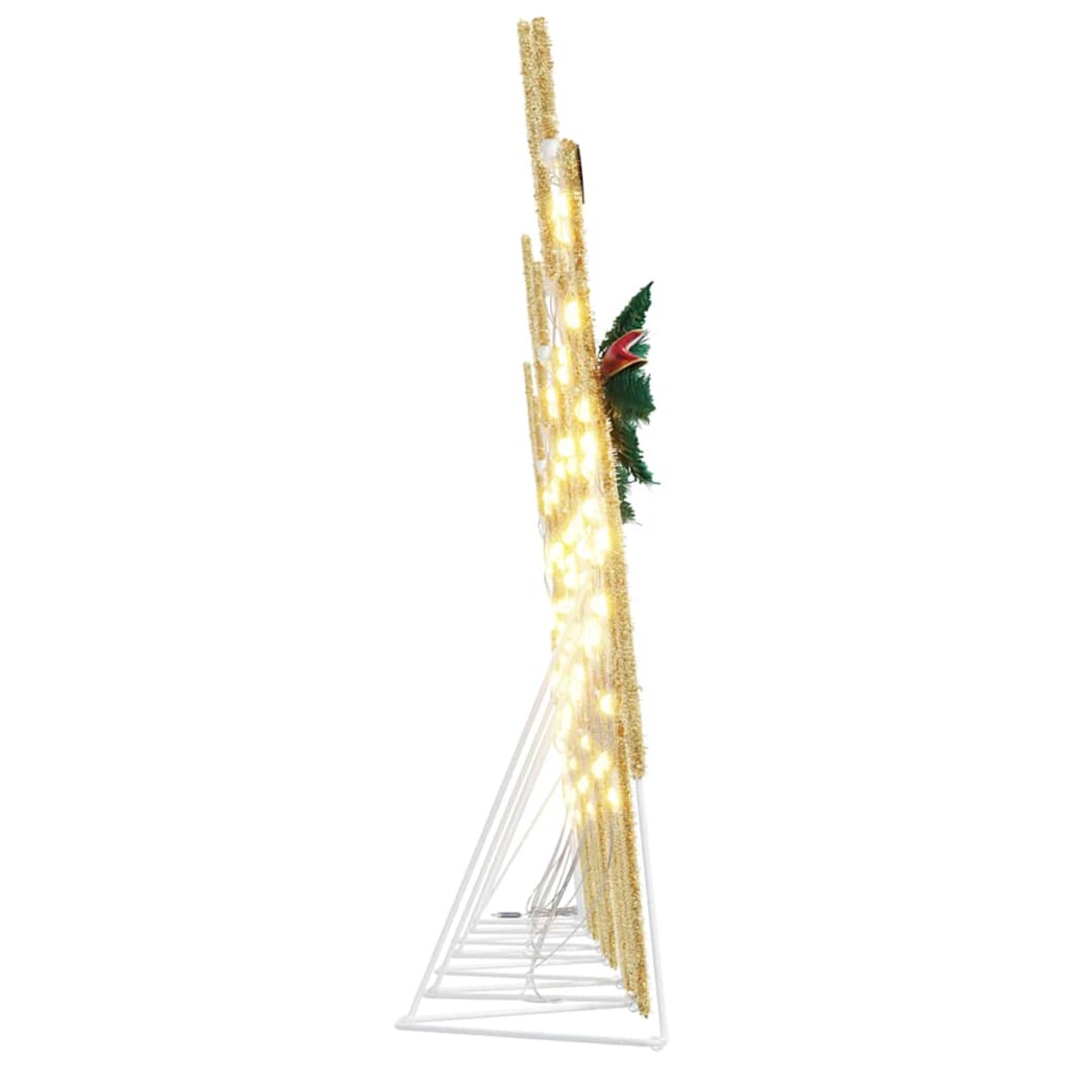 vidaXL LED Renifery 7 pcs złoty tkanina