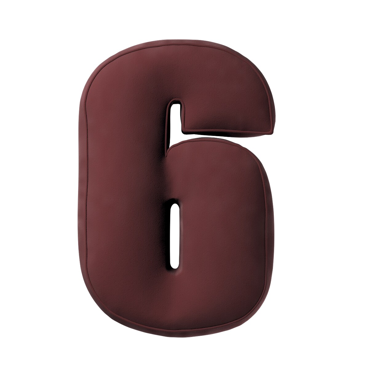 Poduszka Cyferka 6, bordowy, 25 x 40 cm, Posh Velvet