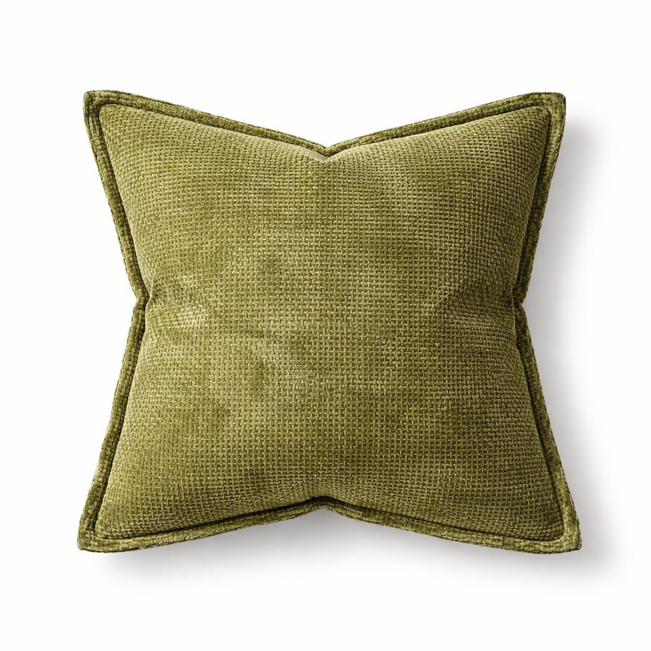 Szenilowa, zielona poszewka dekoracyjna Sheila