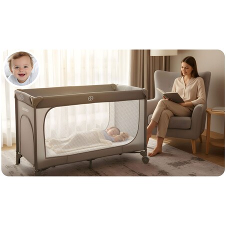 Łóżeczko turystyczne dla dziecka składane podróżne kojec Ricokids + materac + torba