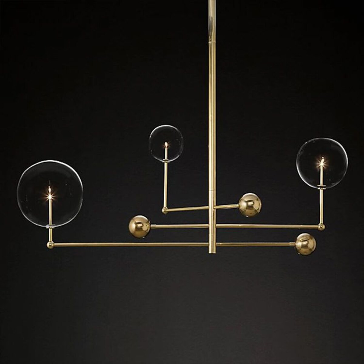 Lampa sufitowa wisząca złota szklane kule 3xG4