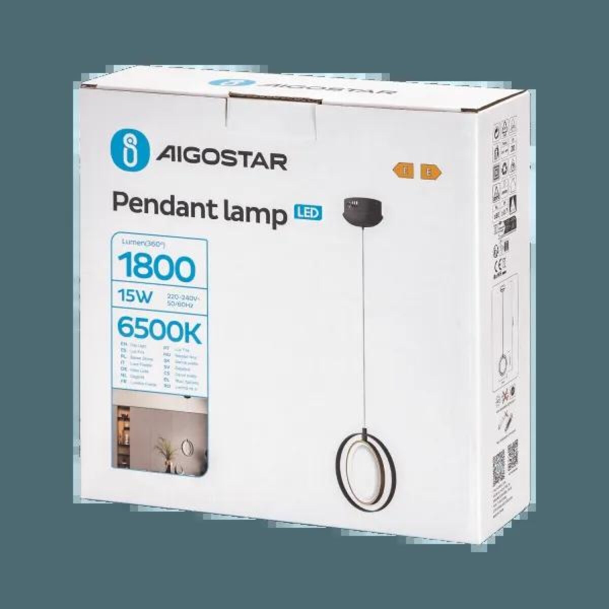 lampa wisząca 6500 k auminium i silikon 120 cm