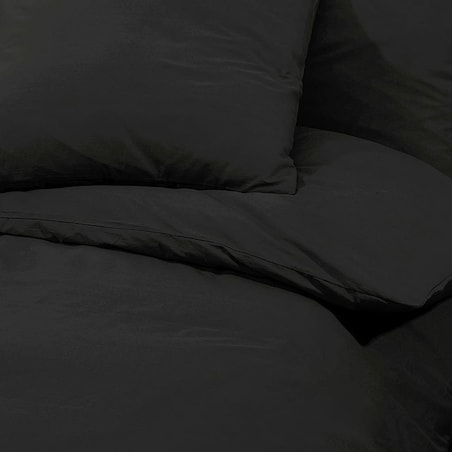 vidaXL Zestaw pościeli, czarny, 155x220 cm, lekka mikrofibra