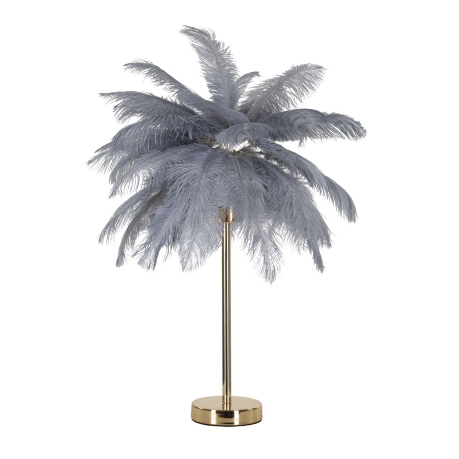 Lampa stołowa Palm, kolor złoty i szary, żelazo i tworzywo sztuczne, 55 x 55 x 60 cm, 2 x E14, max. 40 W, motyw: palma, Mauro Ferretti