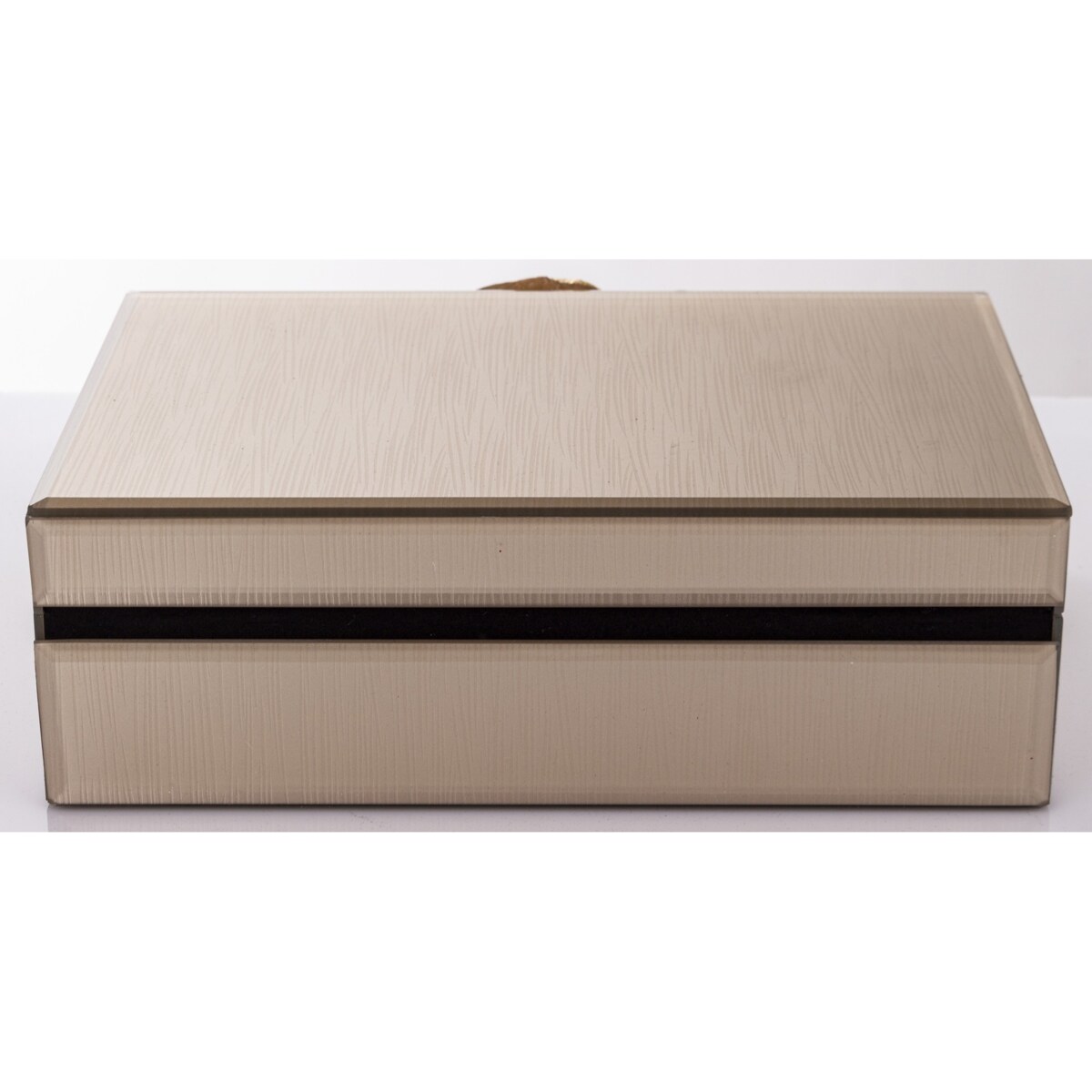 Szkatułka z MDFu z agatem 8x24x18,5 cm szampańska