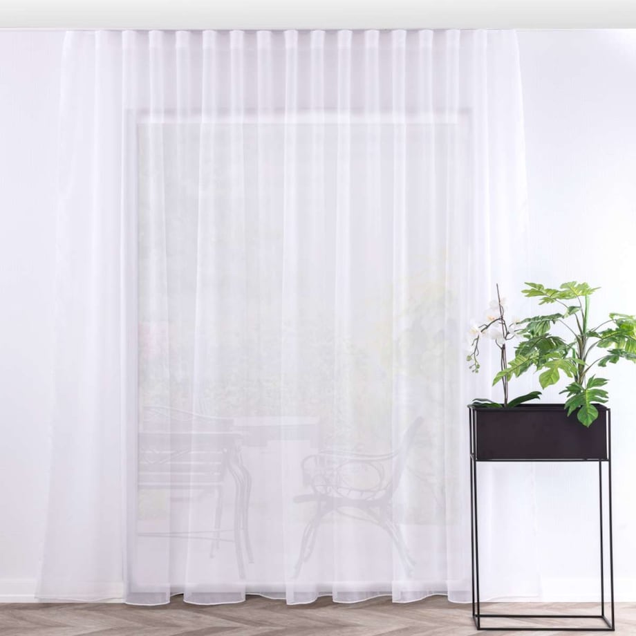 Firana na taśmie wave 300x265 biały natural look