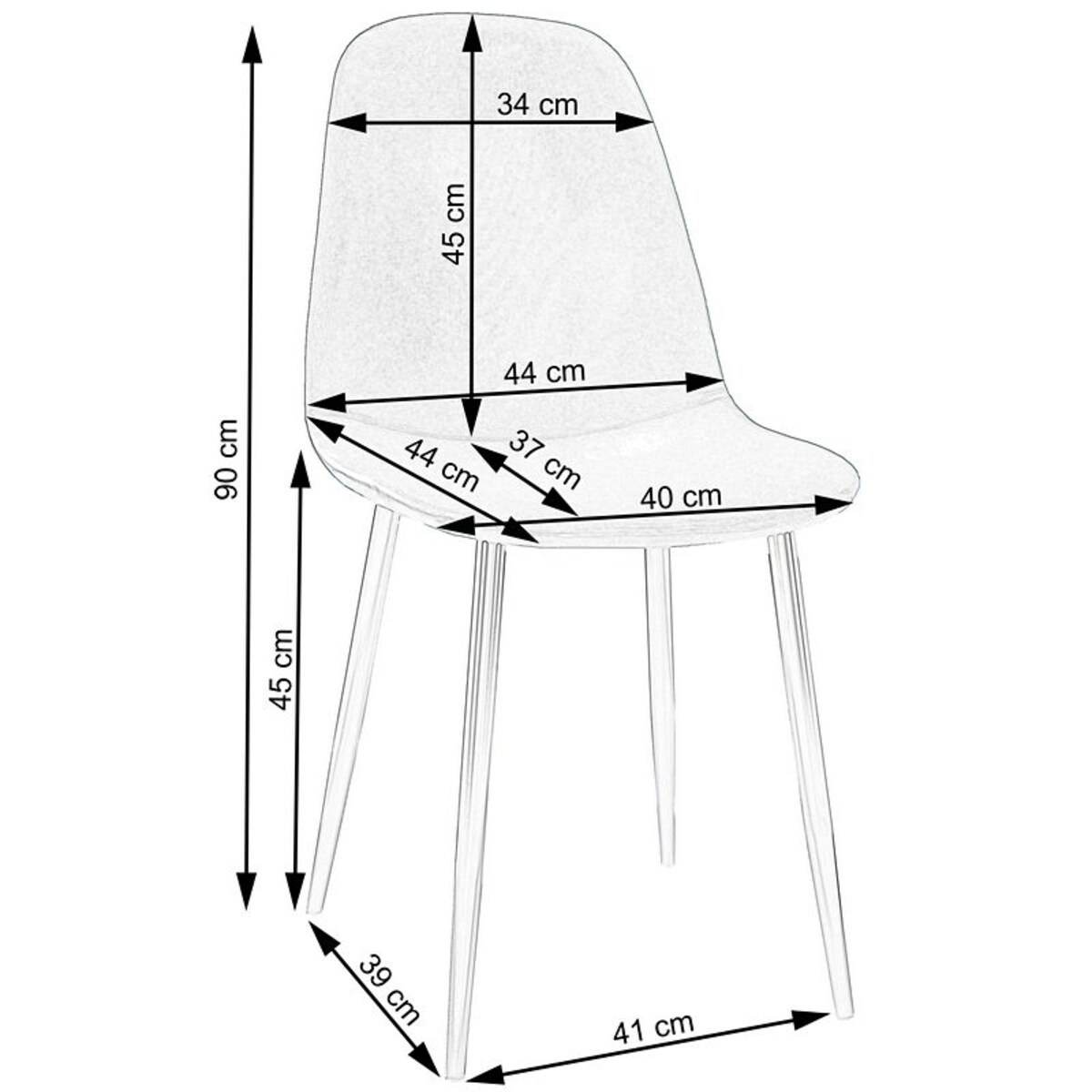 Krzesło tapicerowane czarne ekoskóra nowoczesne loft do salonu