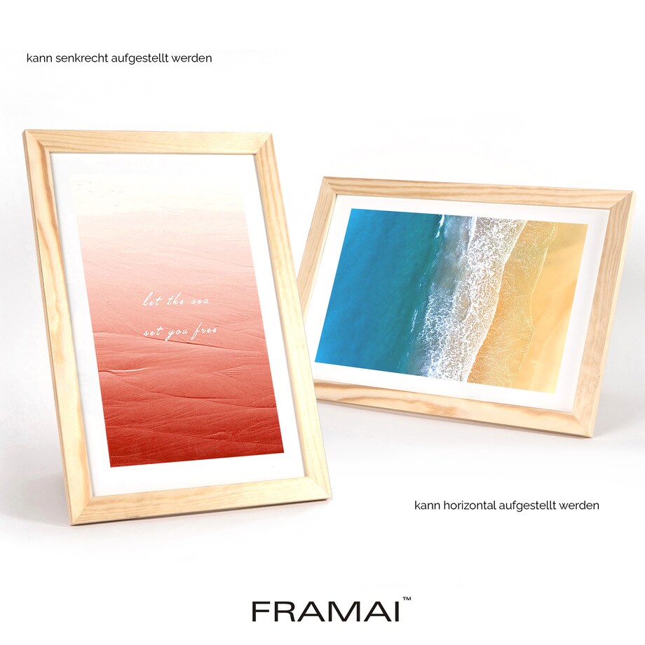 Ramka na zdjęcia 20x30 cm ramka z drewna surowego pion poziom ramka prostokątna RAW DIY