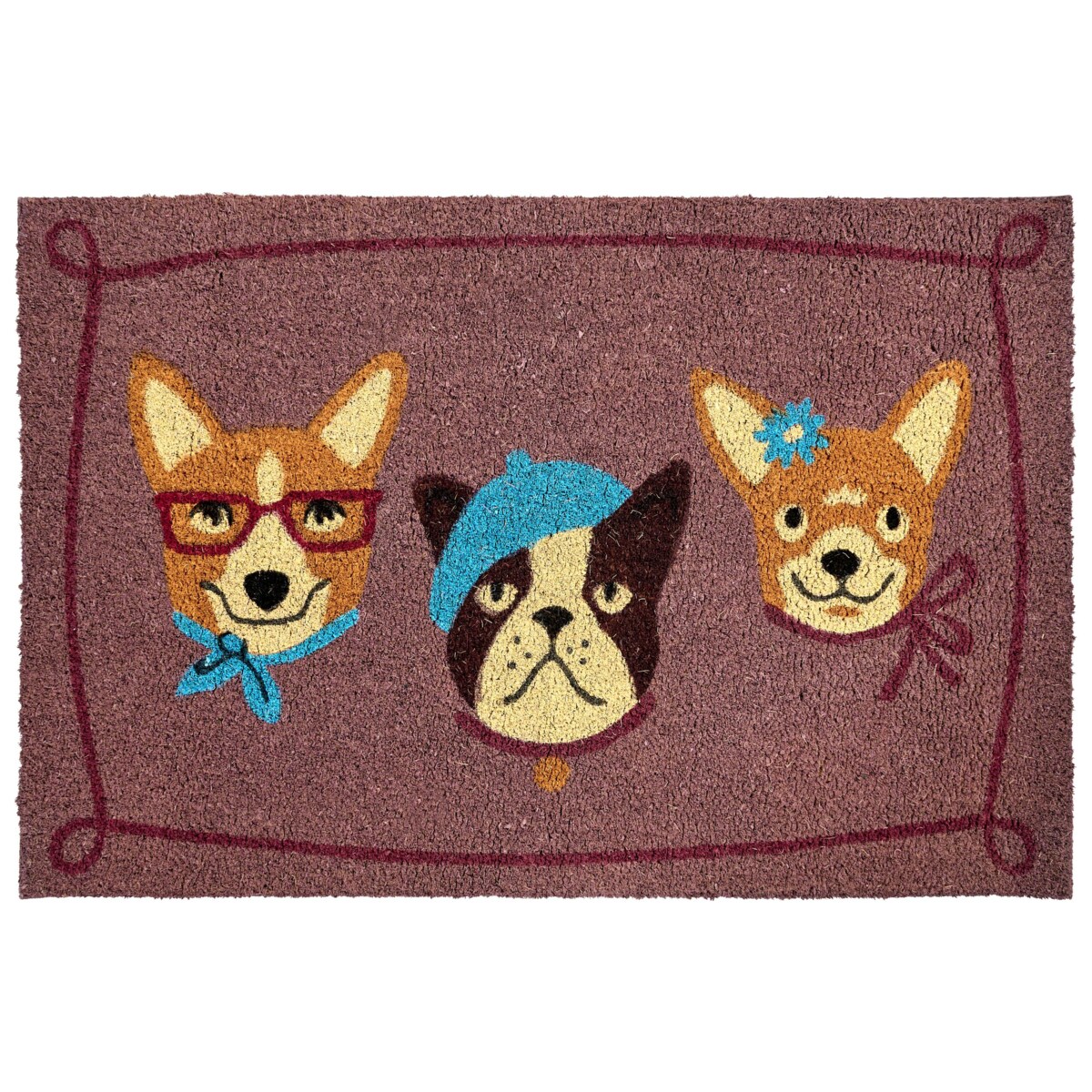 Wycieraczka BABABU Kolorowy 60 x 90 cm Pies Włókno kokosowe