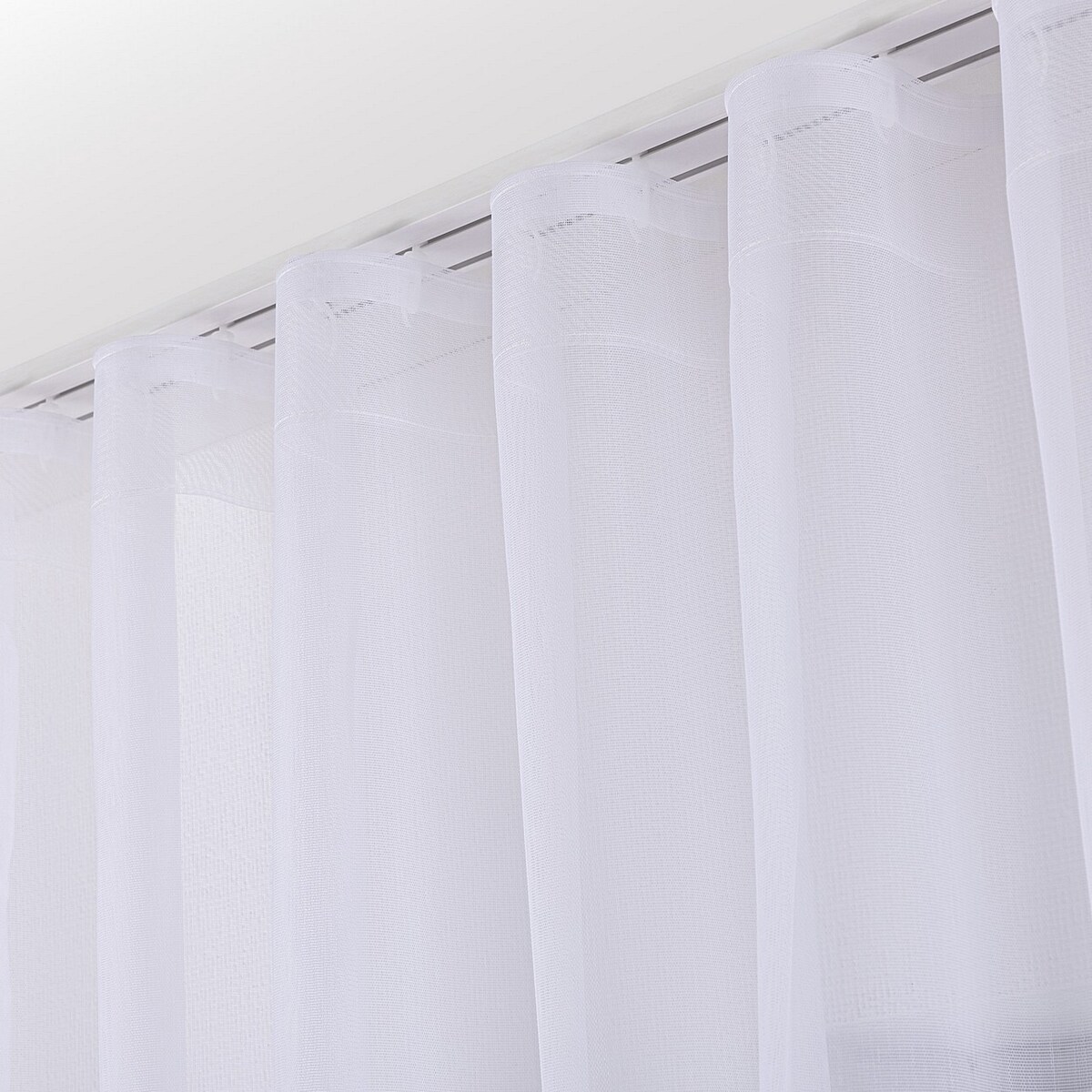 Firana na taśmie wave 300x265 biały ze wzorem