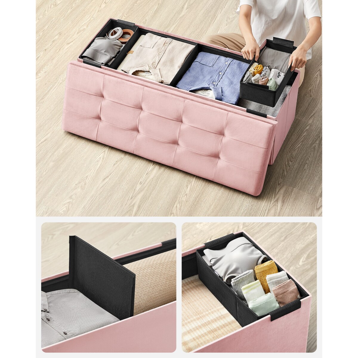 Pufa Siedzisko do sypialni pokoju przedpokoju Pastelowy Róż